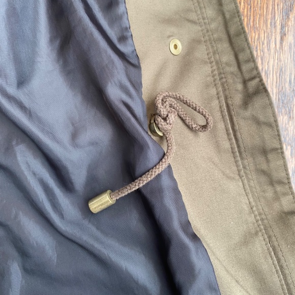 H&M Army Green Jacket Faux Leather Sleeves - US 2 - Picture 8 of 15